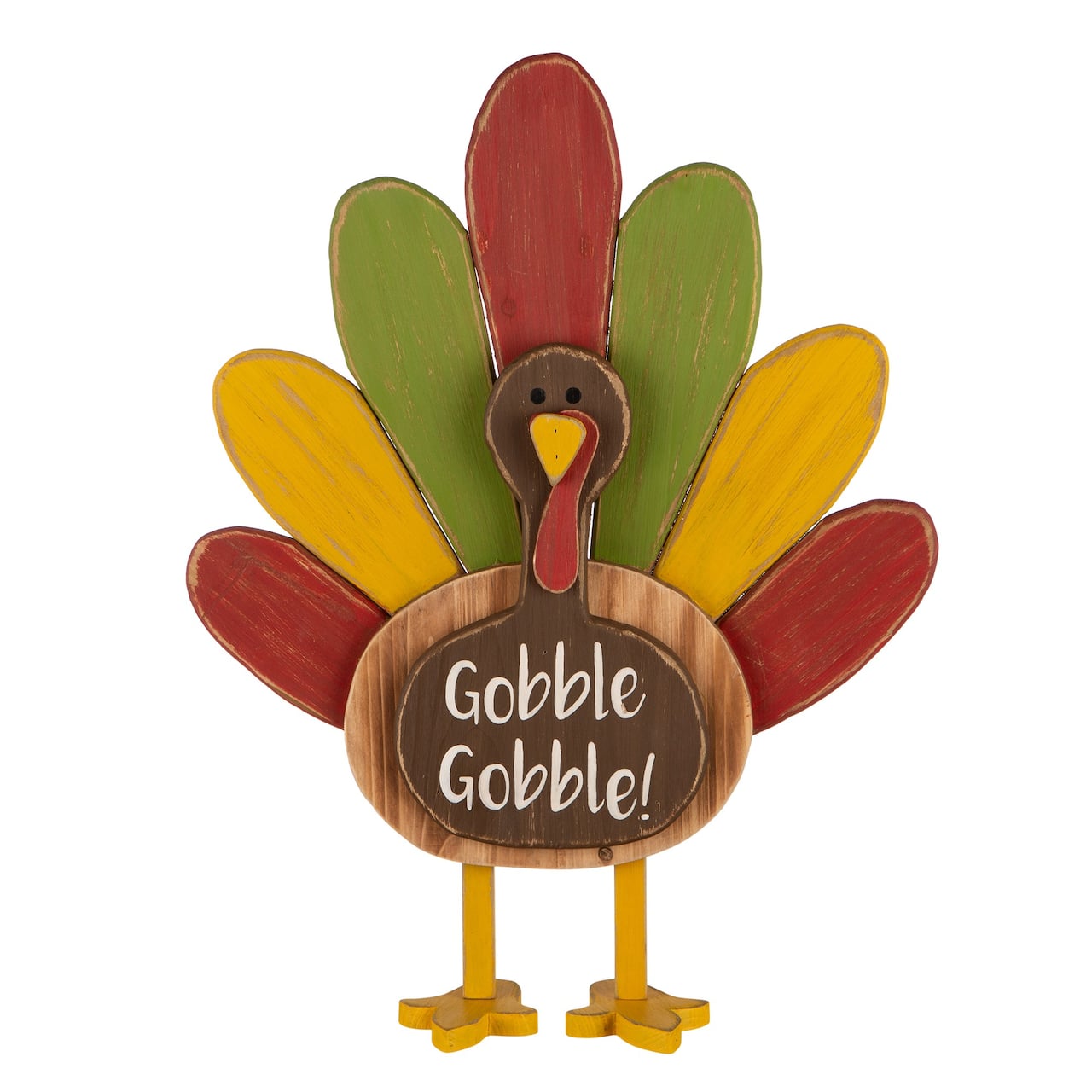 Glitzhome&#xAE; 2ft. Thanksgiving Wooden Turkey Standing D&#xE9;cor